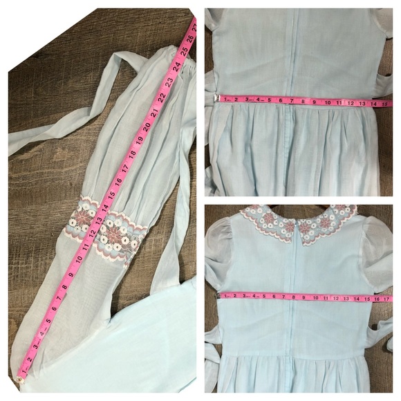 Vintage Gunne Sax Blue Boho Maxi Prairie Dress - Picture 16 of 16